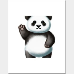 Cute Panda Drawing Posters and Art